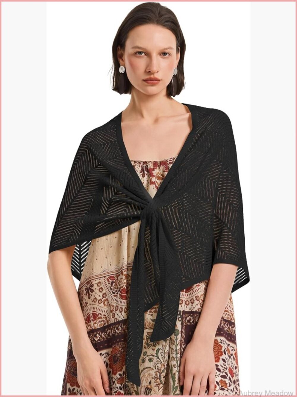 Lightweight Knit Poncho Shawl Wrap Cape Cardigan Beach Cover Up Triangle Scarf